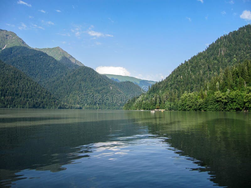 mountain lake Ritsa royalty free stock photo mountain lake Ritsa royalty free stock photo