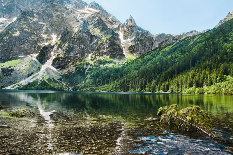 Beautiful Mountain Landscape, Lake. Tatra, Morskie Oko Stock Photo ...