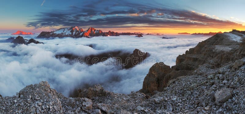 Beautiful mountain panorama in Italy Dolomites