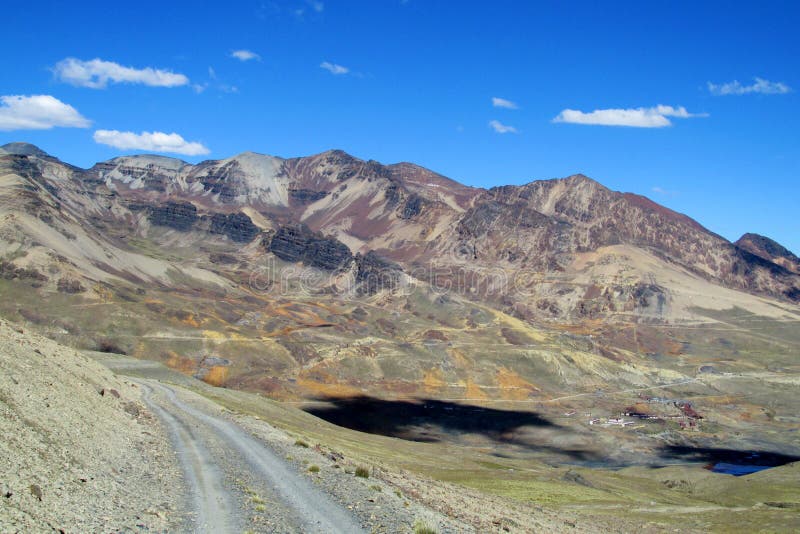 Beautiful mountain road in the Andes, Cordillera Real, Bolivia