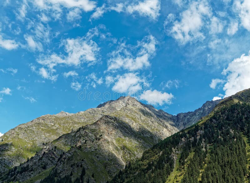 Beautiful mountain scenery with big mountain stock image