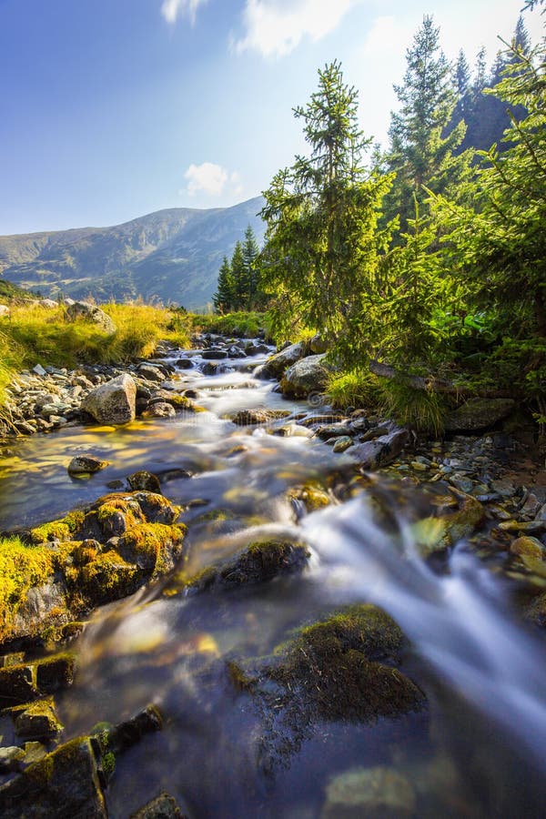 Beautiful mountain scenery in the Transylvanian Alps in summer