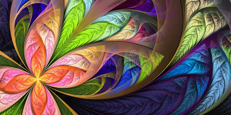 Beautiful multicolored fractal flower. Collection - frosty pattern. You can use it for invitations, notebook covers, phone case