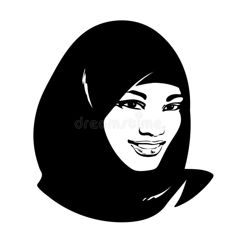 Fashion Muslim Woman Model Sketch Set Vector Download