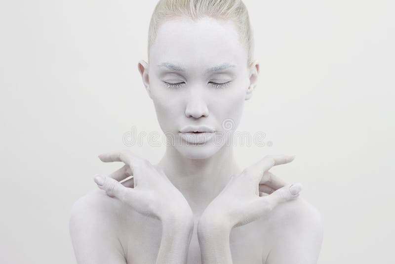 Beautiful Young Woman Dirty Paint Face Paint Face Body Girl Stock Photo by  ©EugenePartyzan 213418384