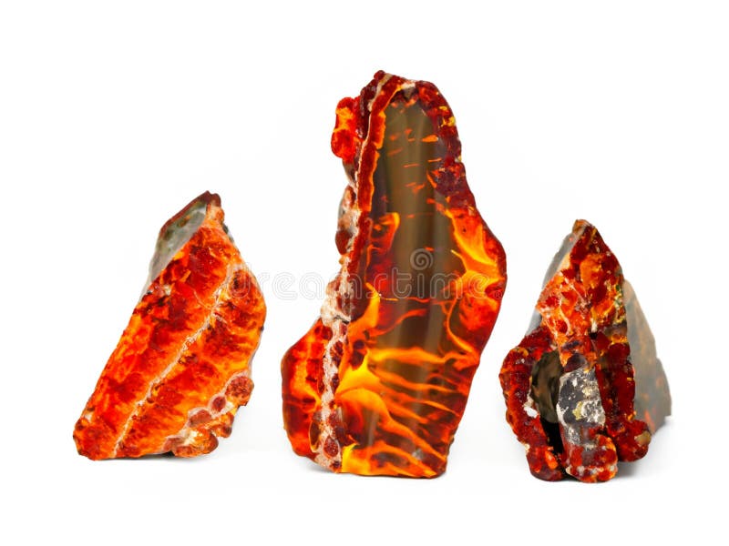 Beautiful Natural Stones with Crystals on White Background Stock