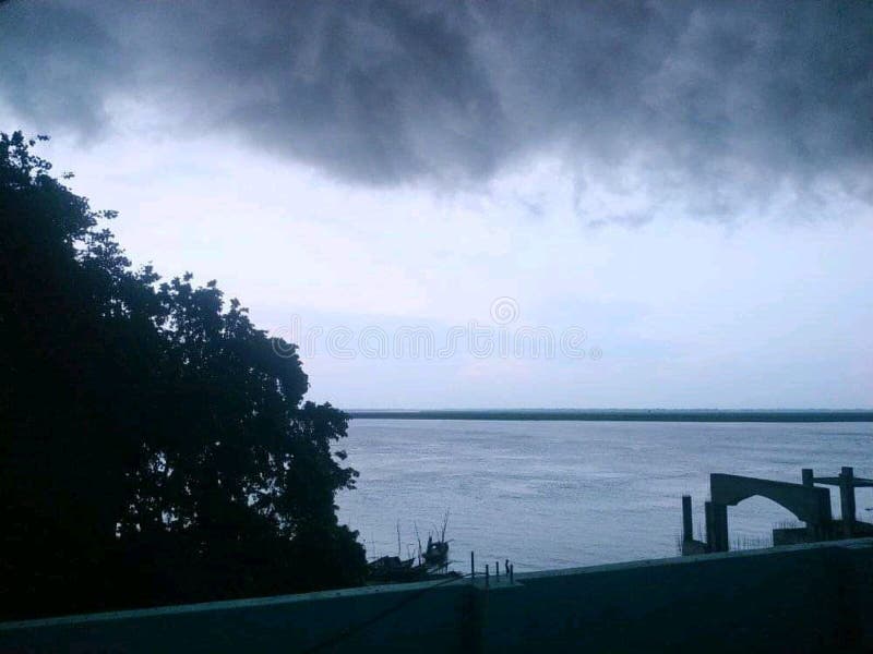 Beautiful nature images in india cloud and river stock photography