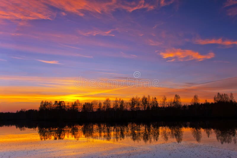 Beautiful nature, sunset on the river royalty free stock images Beautiful nature, sunset on the river royalty free stock images