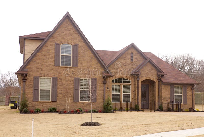 Beautiful New Construction Suburban Home for Sale royalty free stock photos Beautiful New Construction Suburban Home for Sale royalty free stock photos
