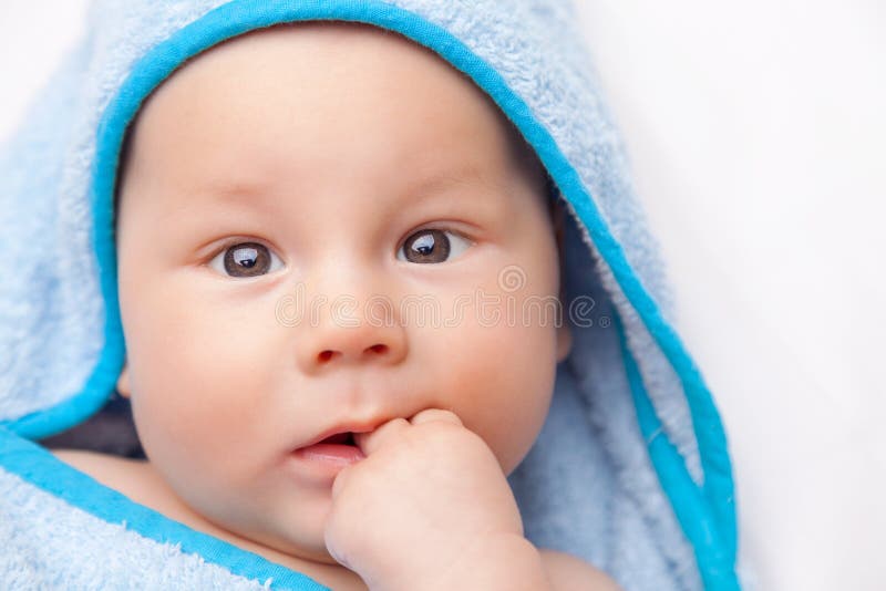 Beautiful Newborn Wrapped in a Blanket Stock Photo Image of newborn