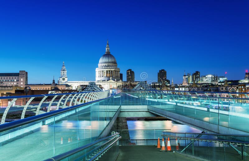 Beautiful Night Skyline of London Editorial Stock Photo Image of
