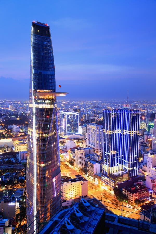 Beautiful night view of Ho Chi Minh cityscape SaiGon, VietNam stock photography Beautiful night view of Ho Chi Minh cityscape SaiGon, VietNam stock photography