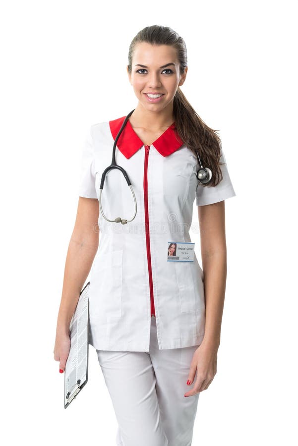 Beautiful Nurse in Medical Gown Stock Image Image of beautiful