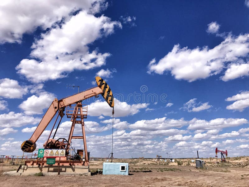 Beautiful oil field stock photo. Image of main, ecotypic 98236996