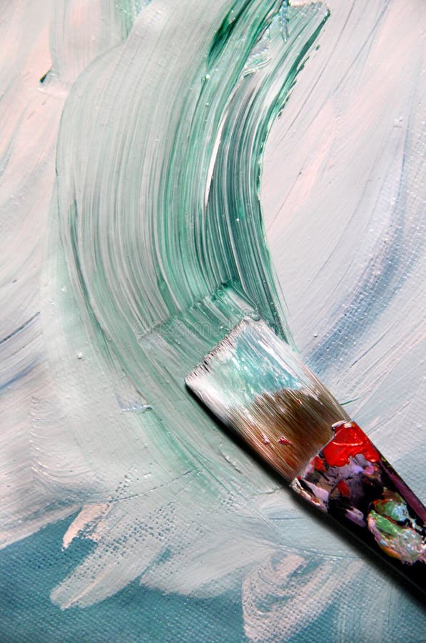 Beautiful Oil Painting and Paintbrush Stock Photo Image of liquid