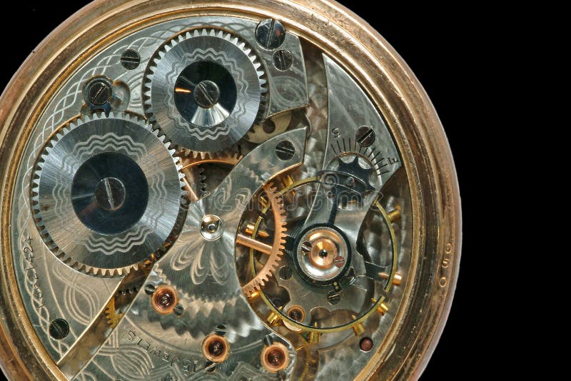 Beautiful old clock machine stock photo