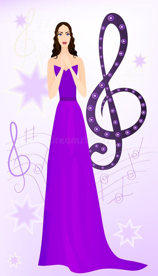 Beautiful opera singer vector illustration