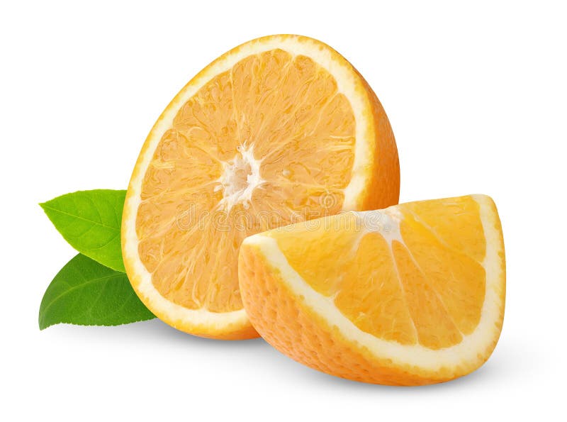 Isolated cut orange