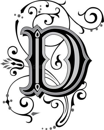 Tattoo Style Letter D Stock Illustrations – 130 Tattoo Style Letter D ...