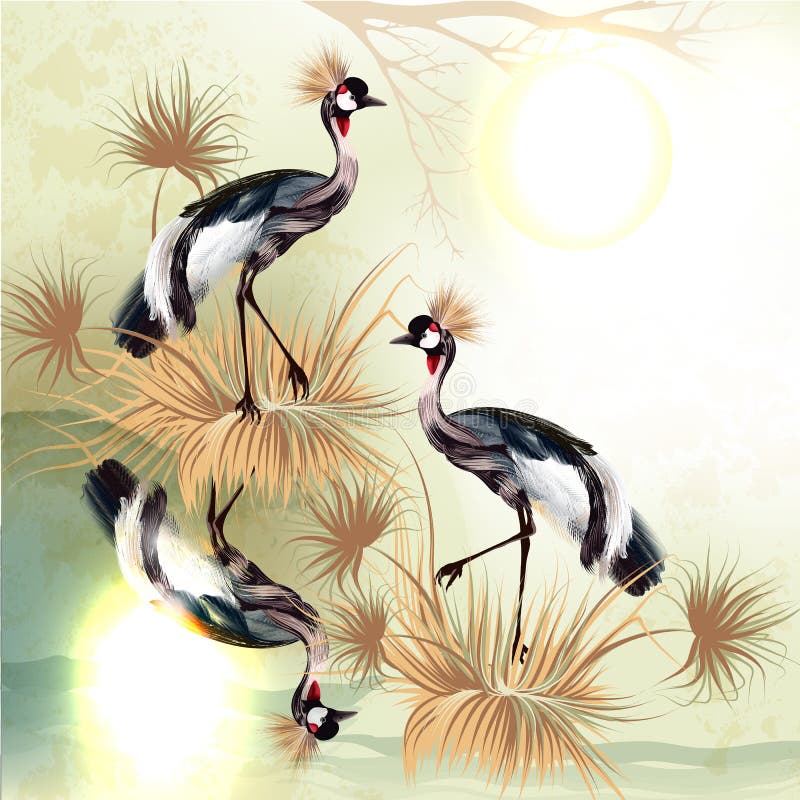 Japanese crane stock illustration. Illustration of traditional - 42214607