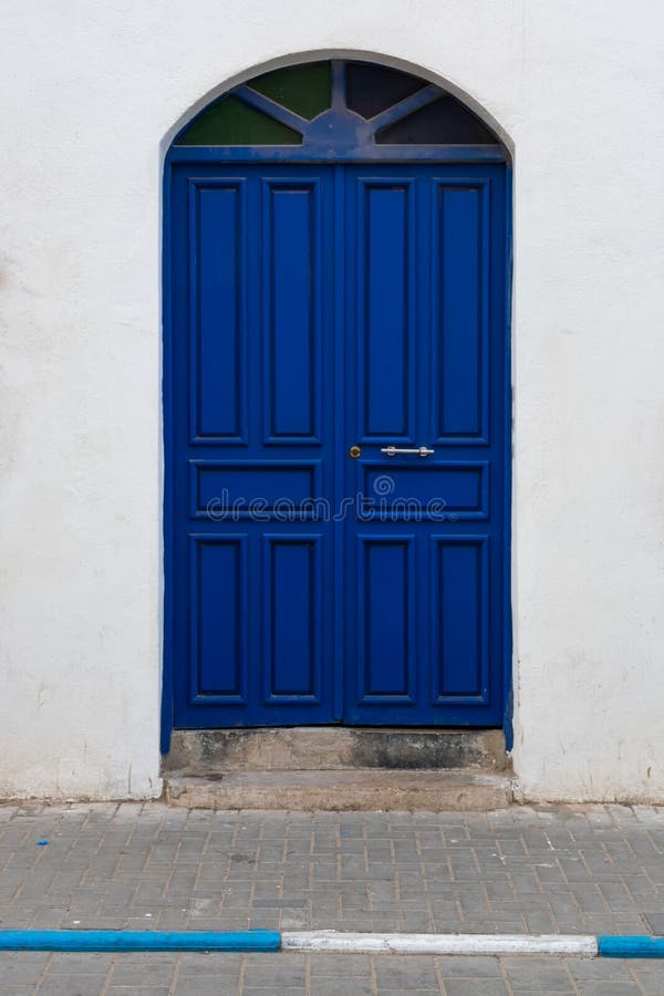 Double Blue Doorway Entrance in Essaouira Morocco stock image Double Blue Doorway Entrance in Essaouira Morocco stock image
