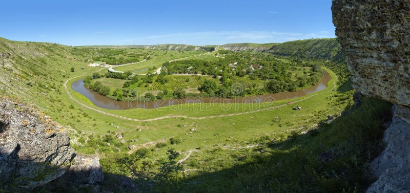 Beautiful panorama of moldavian landscape