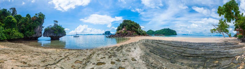 Beautiful panoramic photo of the magnificent scenery of Thailand.