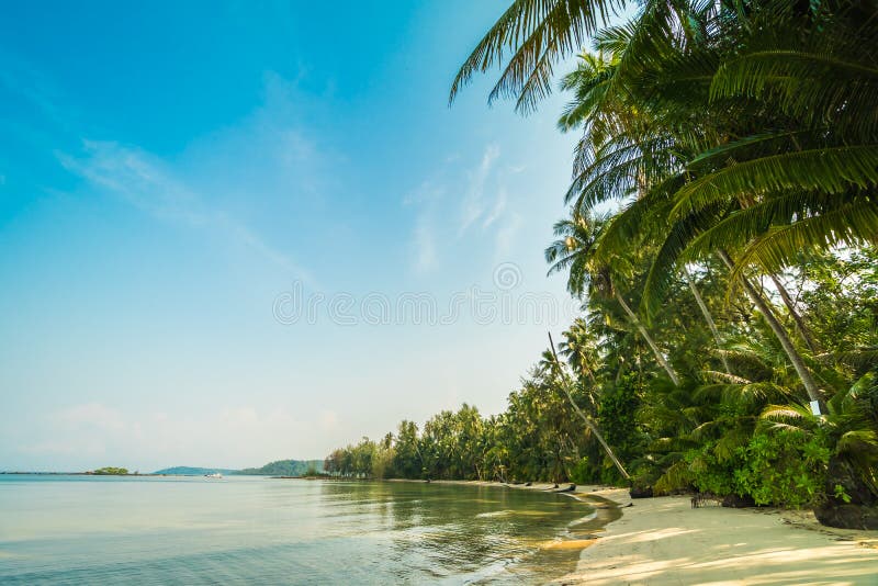 Beautiful Paradise Island with Beach and Sea Stock Photo - Image of ...