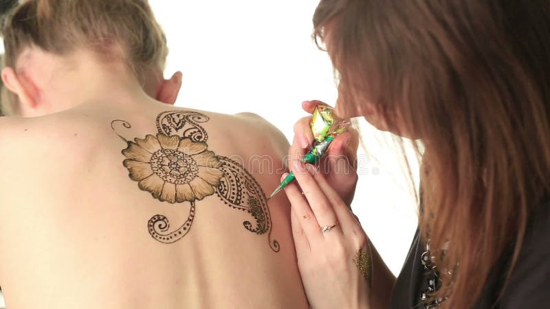 Beautiful Pattern Of Henna On Model S Back Stock Video Video Of Oriental Culture