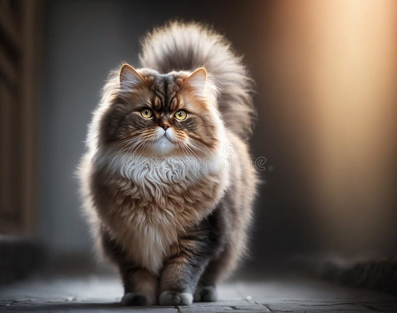 Beautiful Persian Cat . AI Generated Illustration Stock Illustration