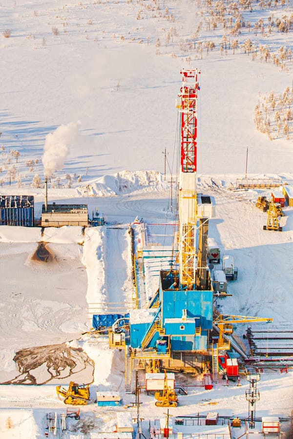 Aerial photo of Drilling Rig royalty free stock photos