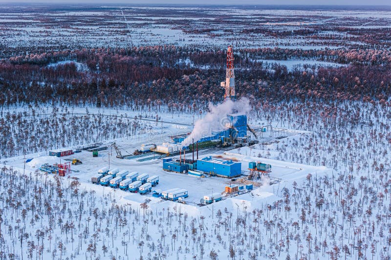 Aerial photo of Drilling Rig royalty free stock photo
