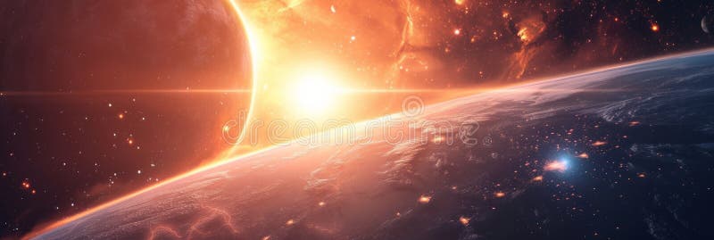 Beautiful photos of space with planets of the solar system royalty free stock image