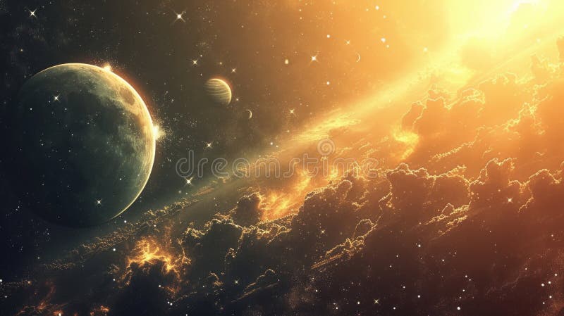 Beautiful photos of space with planets of the solar system royalty free stock image