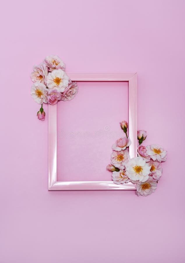 Beautiful Picture Frame with Roses Stock Photo Image of card