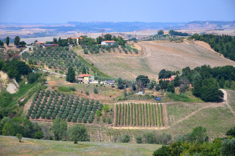 Beautiful picturesque landscape of countyside in Tuscany, Italy. Beautiful picturesque landscape of countyside in Tuscany in Italy royalty free stock photos Beautiful picturesque landscape of countyside in Tuscany, Italy. Beautiful picturesque landscape of countyside in Tuscany in Italy royalty free stock photos
