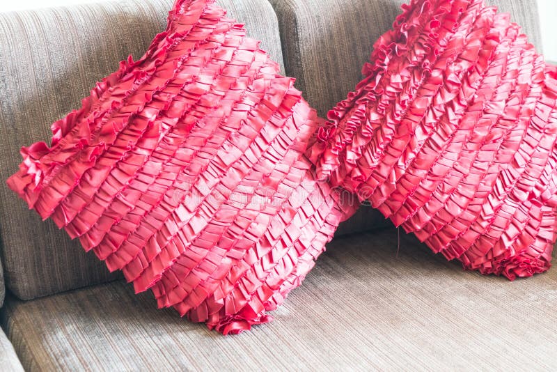 Beautiful Pillow on Sofa Decoration in Living Room Stock Image Image