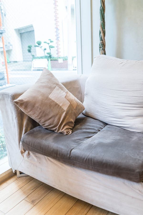 Beautiful Pillow on Sofa Decoration in Living Room Stock Image Image