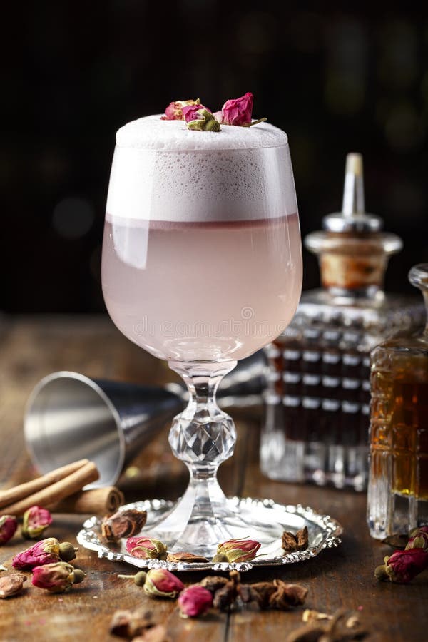 Beautiful Pink Cocktail with Foam Stock Photo - Image of cocktail ...