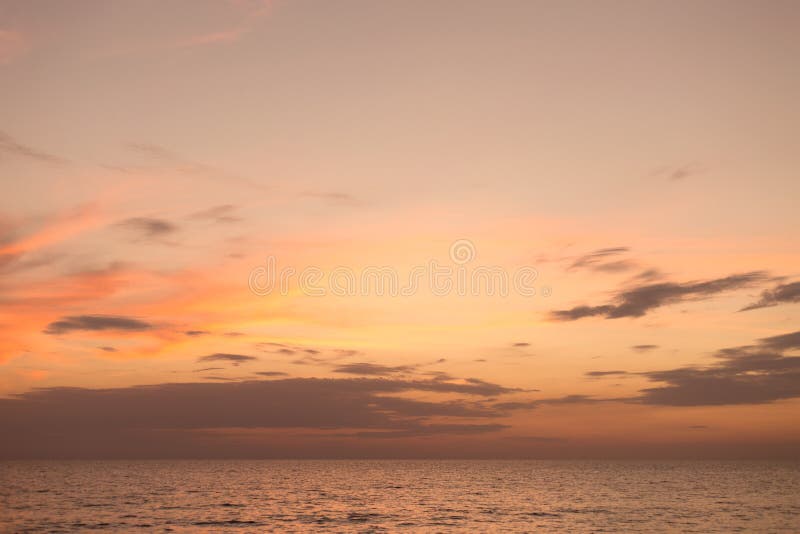 Beautiful pink color clouds on the sky. stock photo