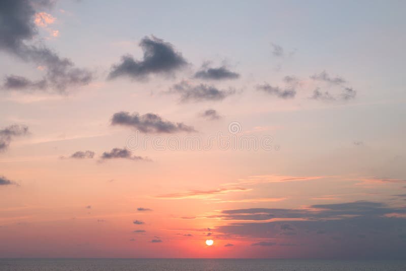 Beautiful pink color clouds on the sunset sky. royalty free stock photo