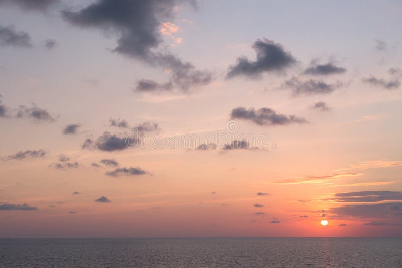 Beautiful pink color clouds on the sunset sky. stock images