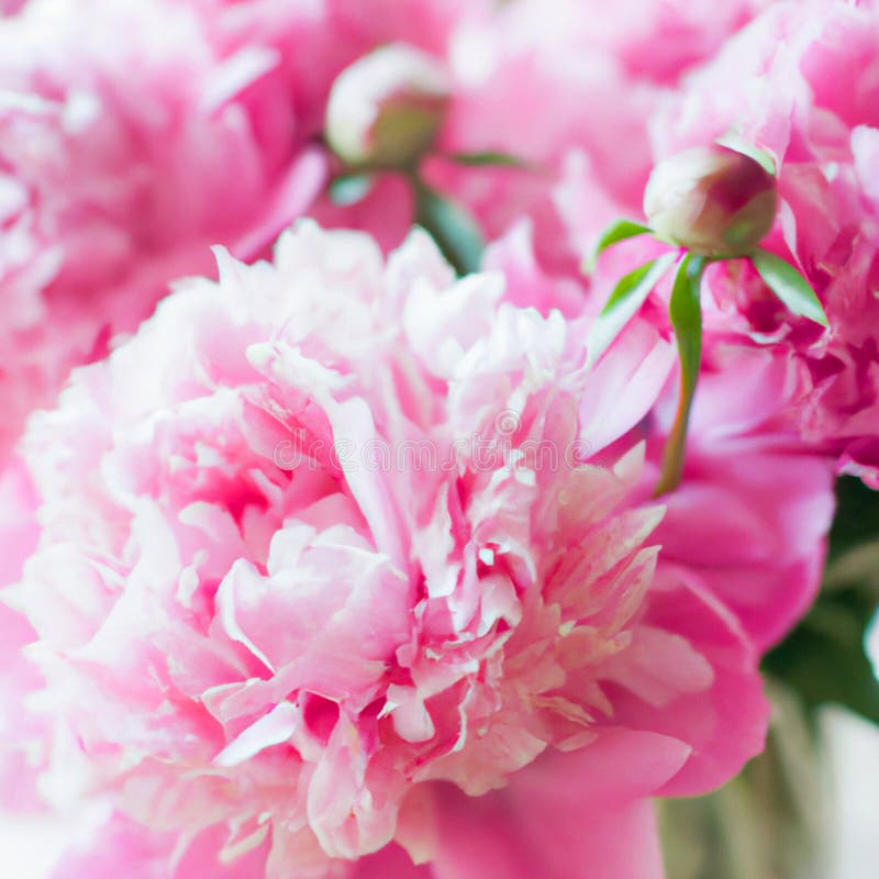 Beautiful Pink Peony Flowers Close Up. Peony is a Genus of Herbaceous ...