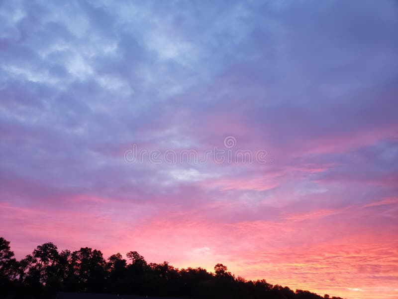 Beautiful pink and purple clouds during sunrise