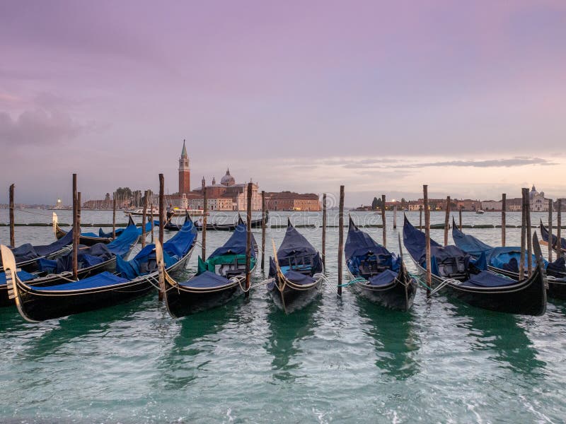 Beautiful Sunset From San Marco Square Venice Italy