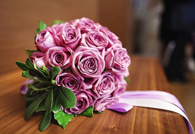 Beautiful Pink Rose Wedding Flowers for Bride. Stock Image Image of