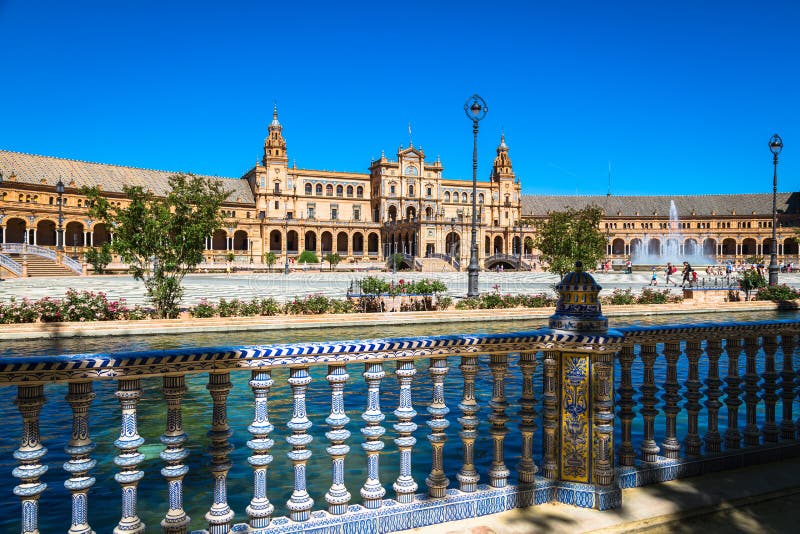 Beautiful Plaza de Espana, Séville, Espagne photographie stock Beautiful Plaza de Espana, Séville, Espagne photographie stock