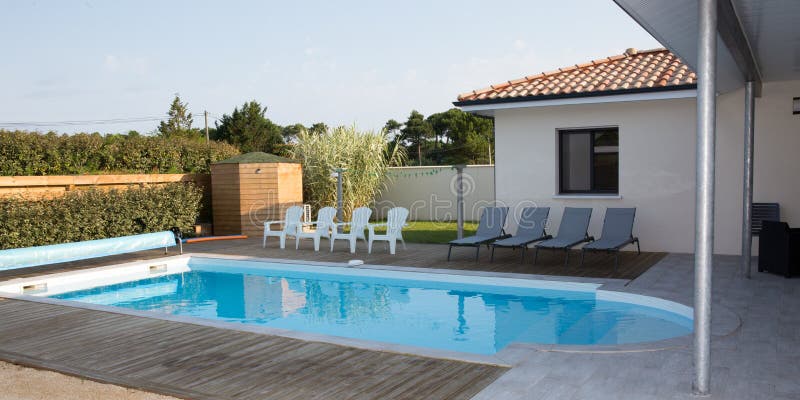 Beautiful pool on the bright summer day on holidays royalty free stock image Beautiful pool on the bright summer day on holidays royalty free stock image