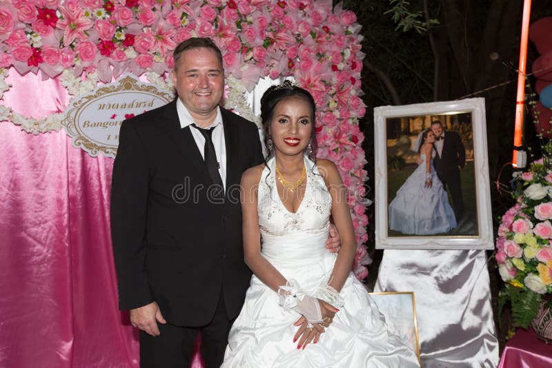 Beautiful portrait of a multi cultural wedding couple