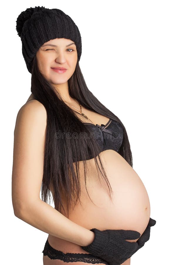 Sexy Pregnant Woman In Lingerie. Stock Photo, Picture and Royalty